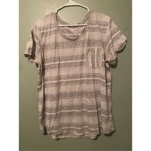A.N.A Striped Short Sleeve Scoop Neck Pocket T-shirt Size XXL
